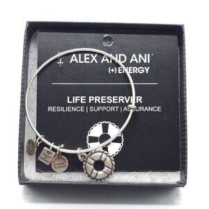 Alex And Ani Life Preserver Charm Bangle Bracelet Silver-Tone Charity By Design